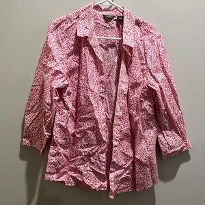 Pink Floral Button-Up Shirt